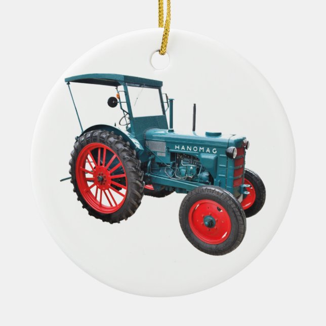 tractor ceramic tree decoration (Front)