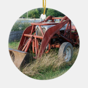 tractor ceramic tree decoration