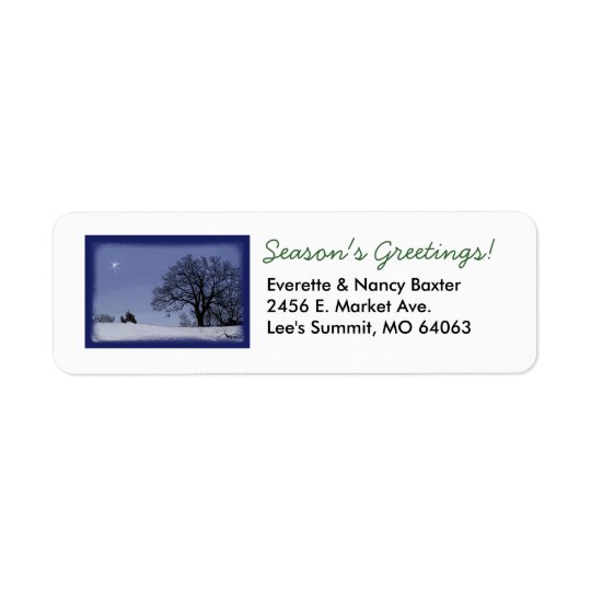 Tractor Christmas Address Label