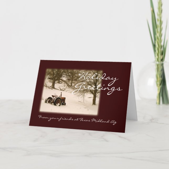 Tractor Christmas Card for Business or Family (Front)