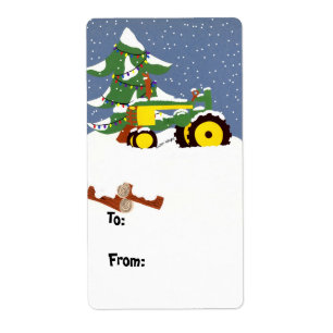 Tractor Christmas Gift Tags Avery Label