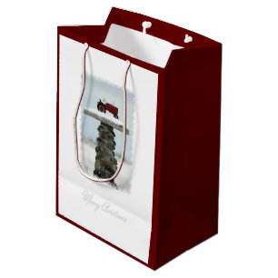 Tractor Christmas Medium Gift Bag