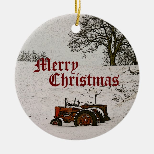 Tractor Christmas Ornament (Front)