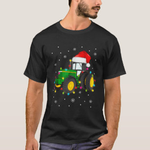 Tractor Christmas Ornament Tree Xmas Lights Pajama T-Shirt