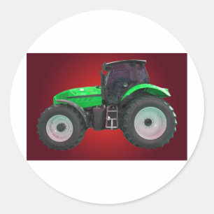 tractor classic round sticker
