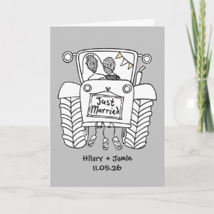 Tractor Country Wedding Card
