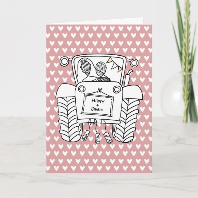 Tractor Country Wedding Card (Front)