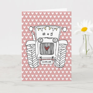 Tractor Country Wedding Card
