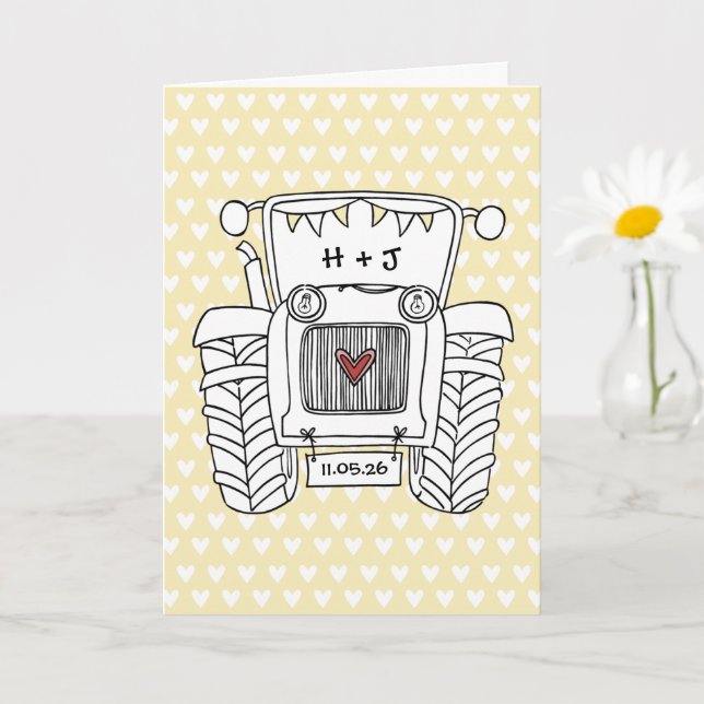 Tractor Country Wedding Card (Small Plant)