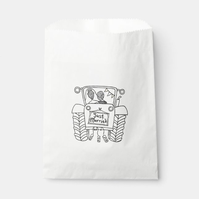 Tractor Country Wedding Favour Bag (Front)
