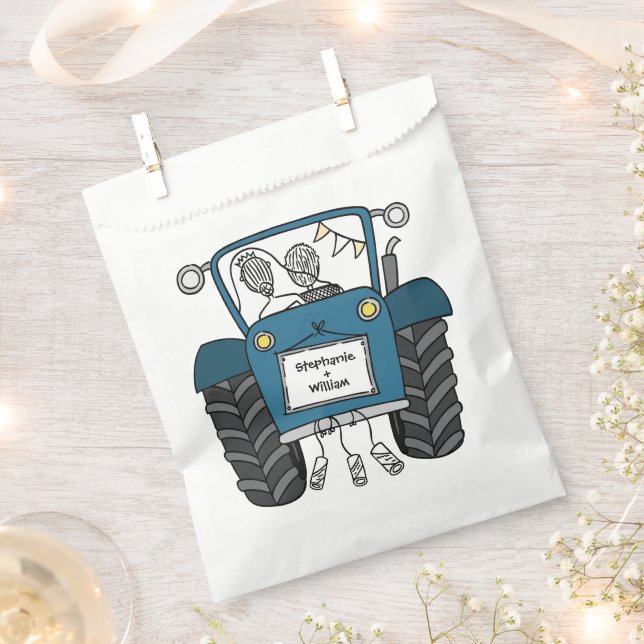 Tractor Country Wedding Favour Bag (Clipped)