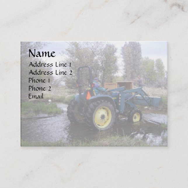 Tractor  Creek Clearing Business Card (Front)