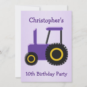 Tractor Design Birthday Party Invitation