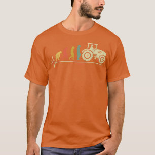 Tractor Driver Evolution Agriculture Farmer Fields T-Shirt