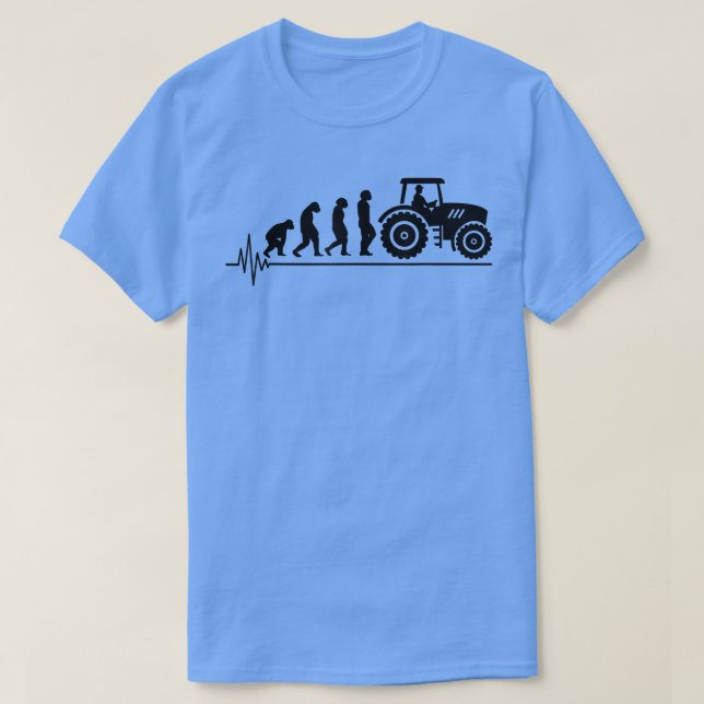 Tractor Driver Evolution Agriculture Farmer Fields T-Shirt (Design Front)