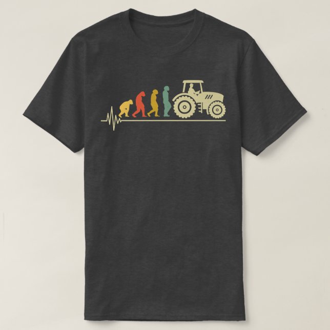 Tractor Driver Evolution Agriculture Farmer Fields T-Shirt (Design Front)