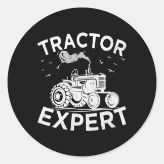 Tractor Expert Tractors Farming Farmer Classic Round Sticker