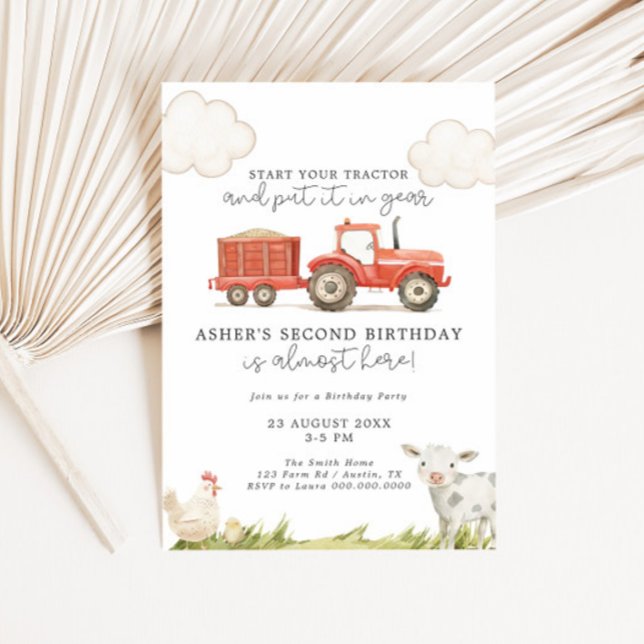 Tractor Farm Birthday  Invitation (Creator Uploaded)