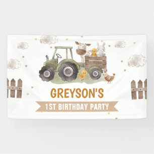 Tractor Farm Birthday Party Animals Barn Banner