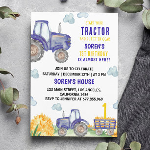 Tractor Farm Birthday Party Invitation
