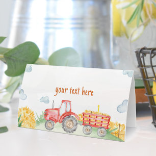 Tractor Farm Birthday Party Place Card