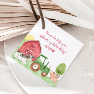 Tractor Farm Favour Tags - Three-I-E-I-O Party