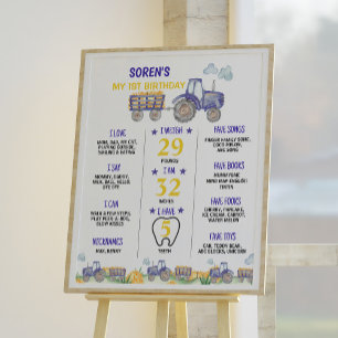 Tractor Farm First Birthday Milestone Sign