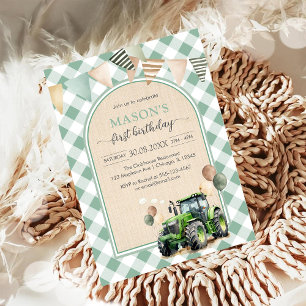 Tractor Farm Kids Boy Birthday Invitation