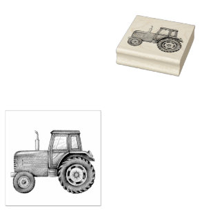  Tractor Farm  Rubber Stamp