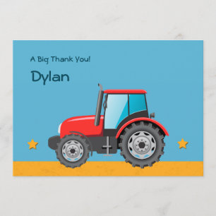 Tractor Farm Vehicle Thank You Card