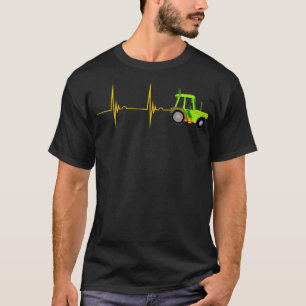 Tractor Farmer Operator Heartbeat EKG Pulse T-Shirt