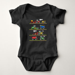Tractor farming combine harvester agriculture baby bodysuit