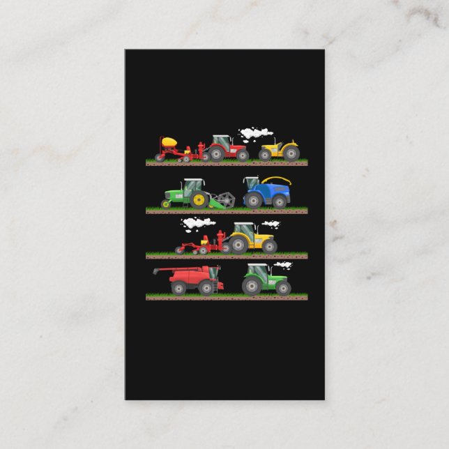 Tractor farming combine harvester  agriculture business card (Front)