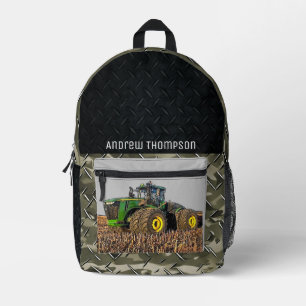 Tractor Farming Equipment Cool Agriculture Printed Backpack