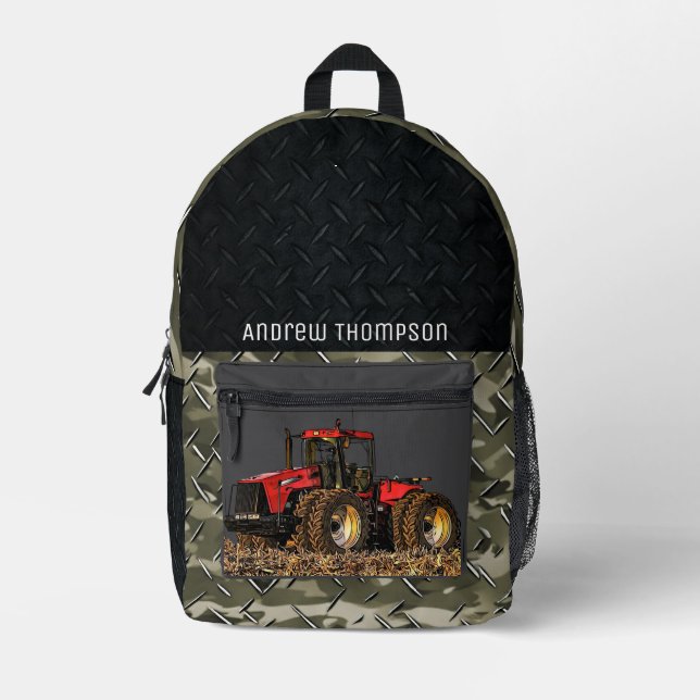Tractor Farming Equipment Cool Agriculture  Printed Backpack (Front)