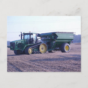Tractor Farming Grain Buggy Harvest Post Card