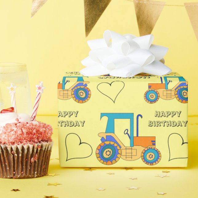 Tractor Farming  Wrapping Paper (Birthday Party)