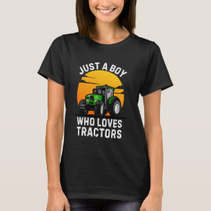 Tractor For Boys Kids Toddler Farmtruck Farmer Dri T-Shirt