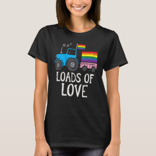 Tractor Gay Flag Loads Of Love Cute Rainbow Pride T-Shirt