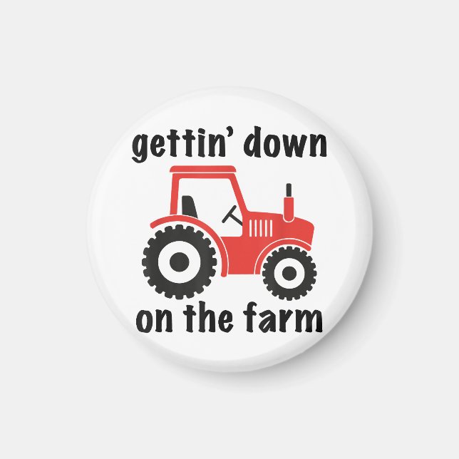 Tractor Getting Down on the Farm Country Barn Danc Magnet (Front)