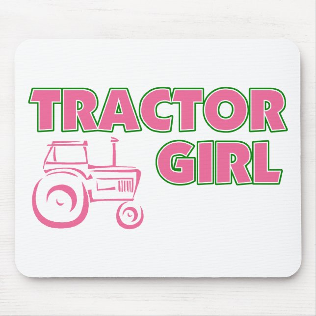 Tractor Girl Mouse Mat (Front)