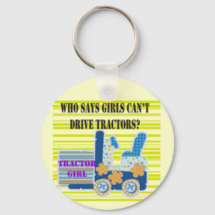 Tractor Girl Tshirts and Gifts Key Ring