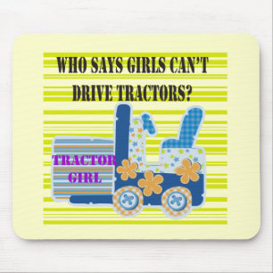 Tractor Girl Tshirts and Gifts Mouse Mat