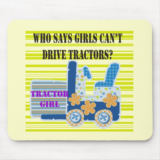 Tractor Girl Tshirts and Gifts Mouse Mat (Front)
