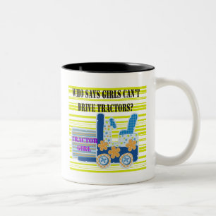 Tractor Girl Tshirts and Gifts Two-Tone Coffee Mug