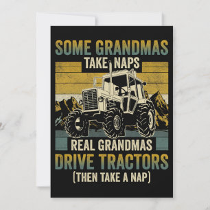 Tractor Grandma Farm Gifts Real Grandmas Drive Tra Invitation