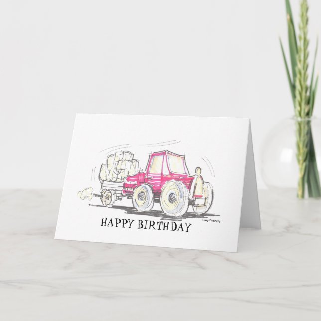 Tractor Happy Birthday Card (Front)