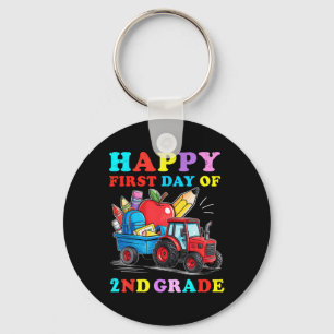 Tractor Happy First Day Of 2nd Grade Back To Schoo Key Ring