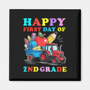 Tractor Happy First Day Of 2nd Grade Back To Schoo Magnet