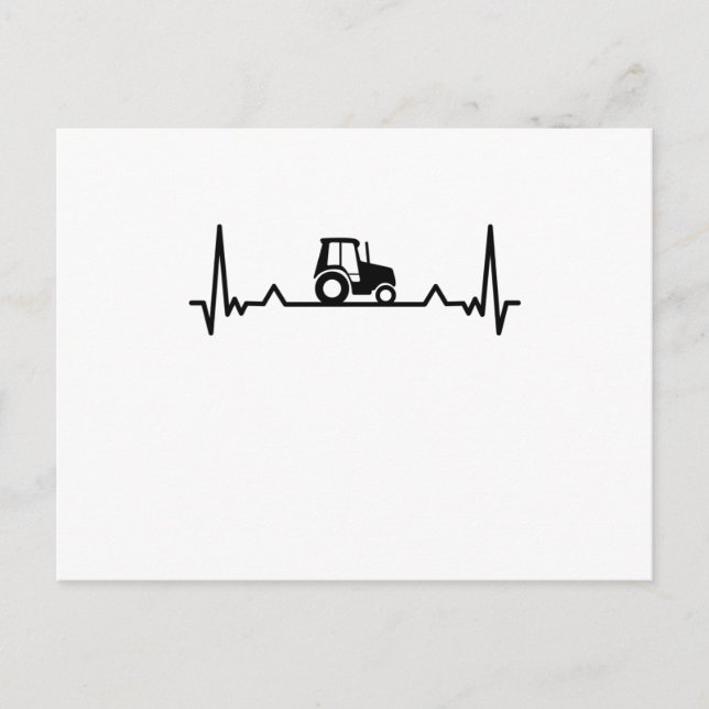 Tractor Heartbeat Farming and Farmer Gifts Postcard (Front)